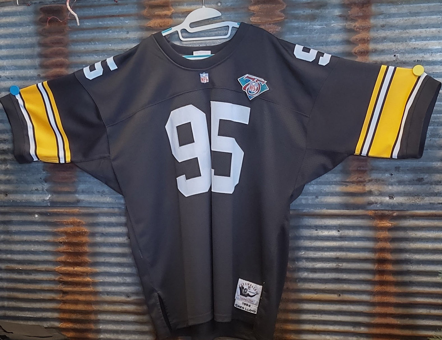 SOLD Greg Lloyd 75th Anniversary Throwback Jersey. One of a Kind, Great for framing. Super Heavy Duty materials.