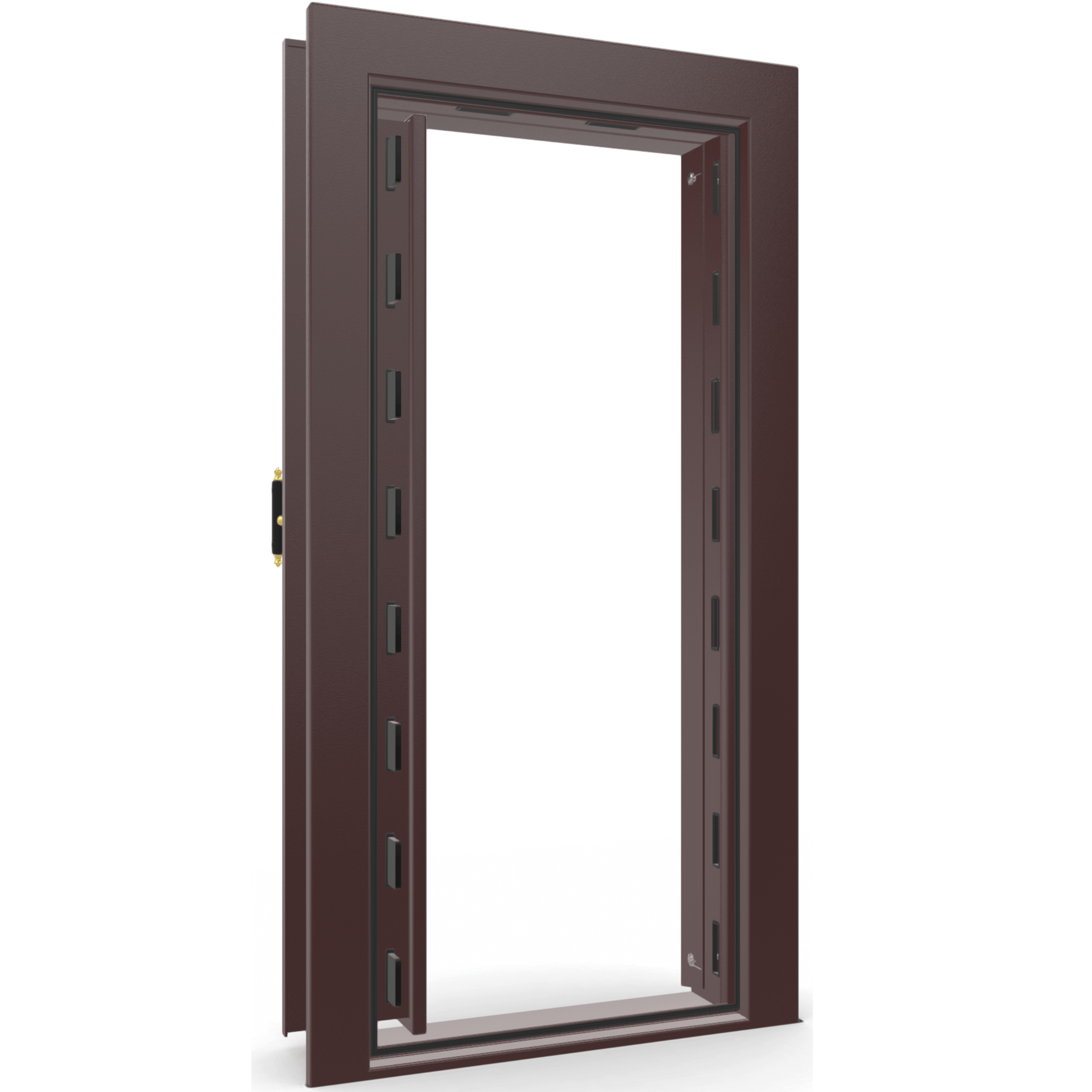 Vault Door Series | In-Swing | Left  Hinge | Burgundy Marble | Mechanical Lock - open