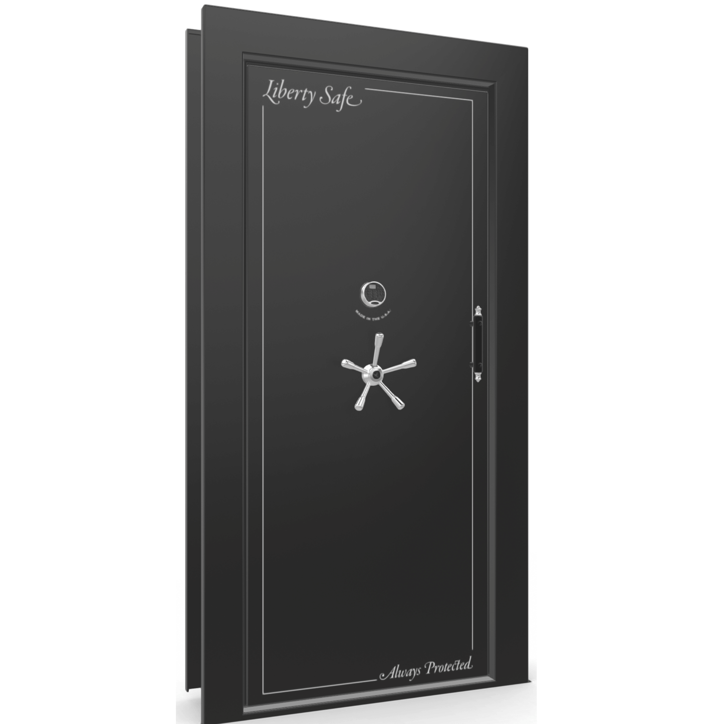Vault Door Series | In-Swing | Left  Hinge | Black Gloss | Electronic Lock - closed