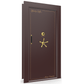 Vault Door Series | In-Swing | Right Hinge | Burgundy Marble | Mechanical Lock - closed
