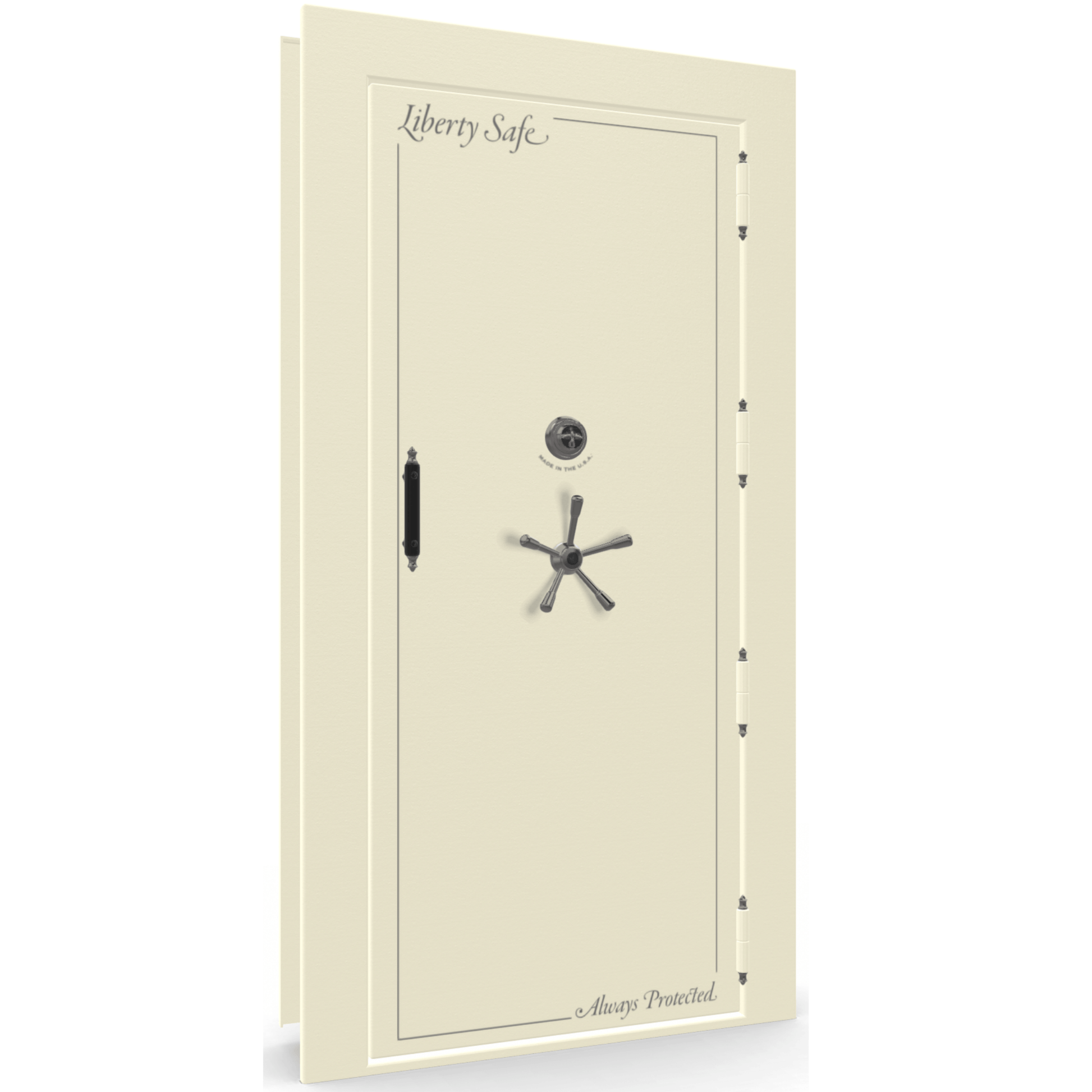 Vault Door Series | Out-Swing | Right  Hinge | White Marble | Mechanical Lock - closed