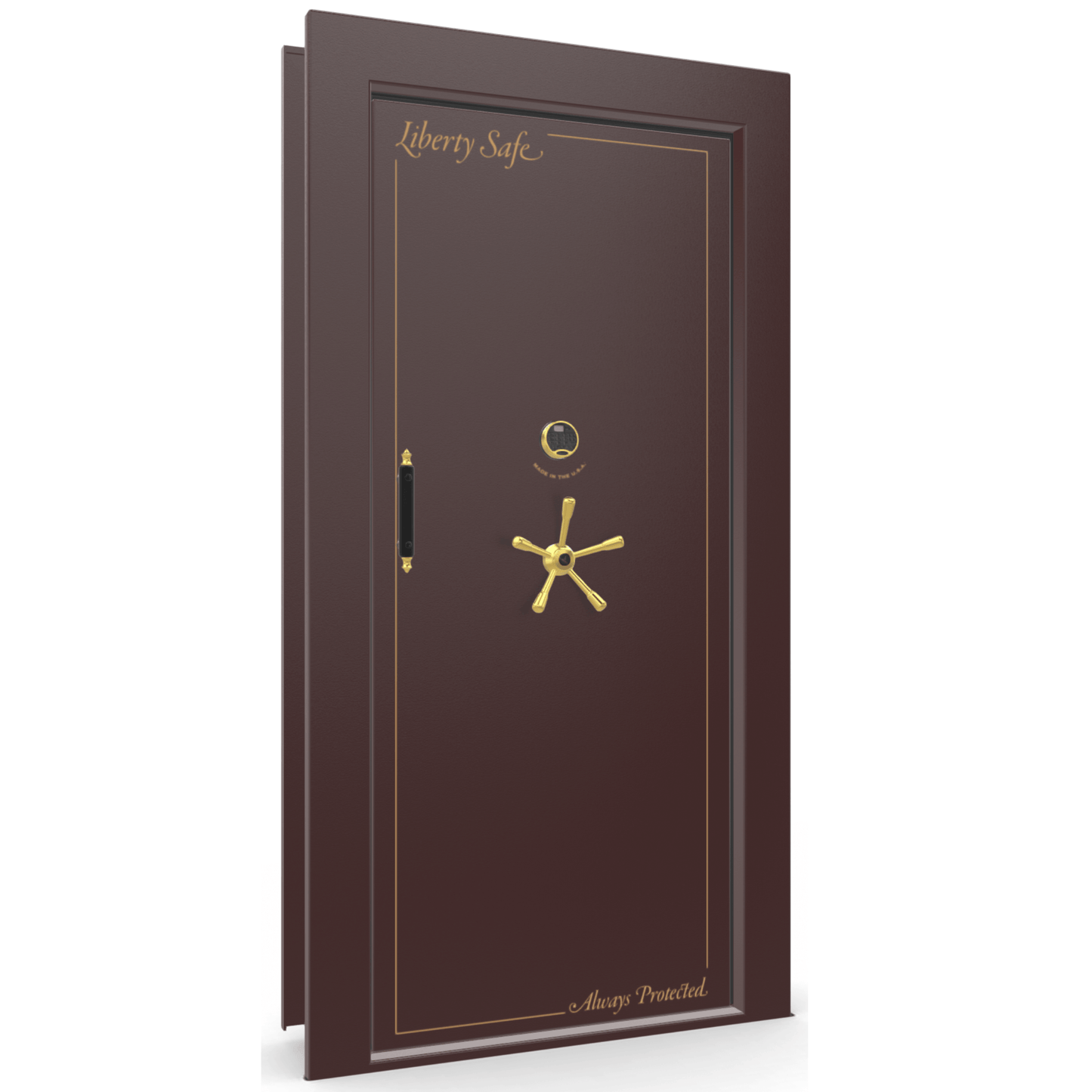 Vault Door Series | In-Swing | Right Hinge | Burgundy Marble | Electronic Lock - closed