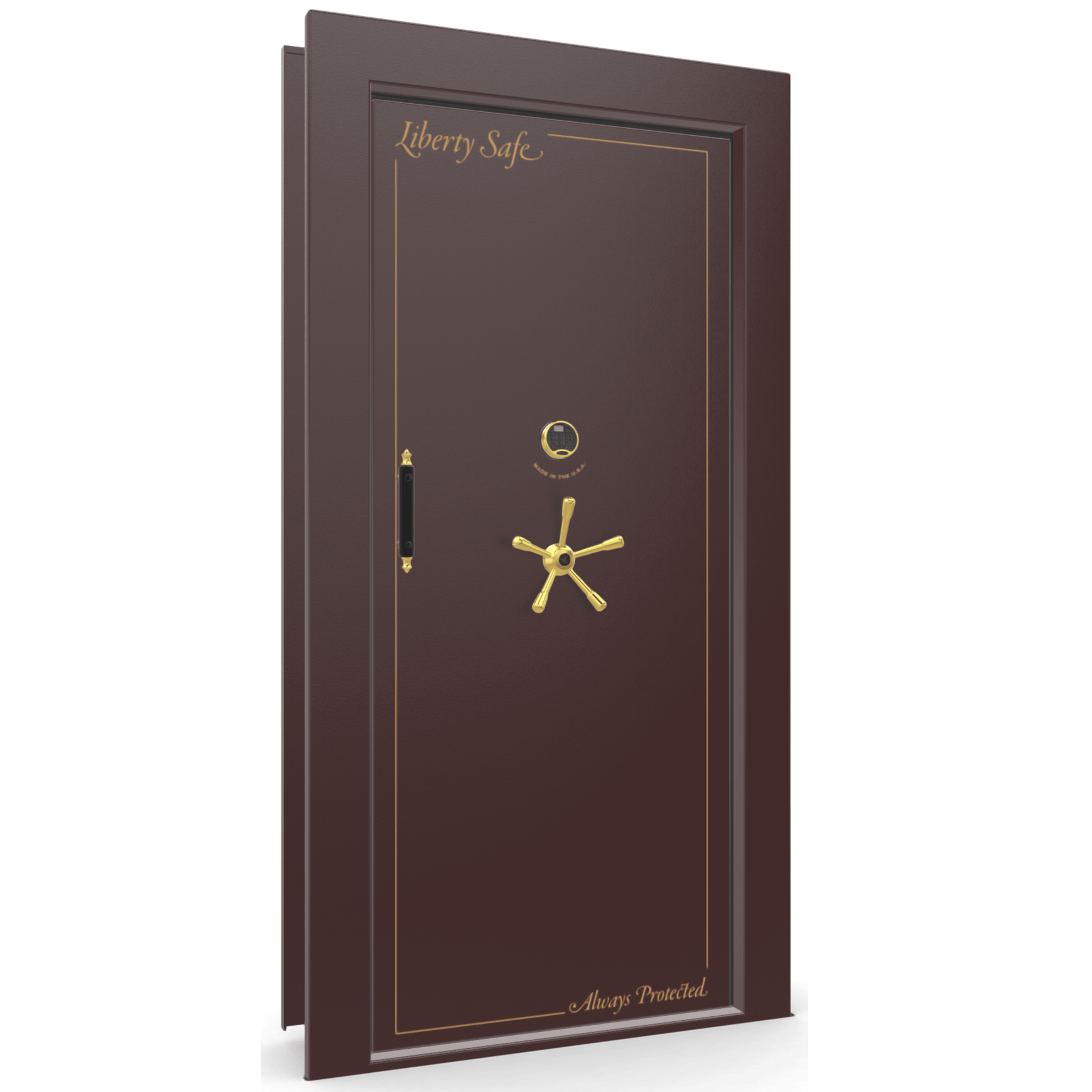 Vault Door Series | In-Swing | Right Hinge | Burgundy Marble | Electronic Lock - closed