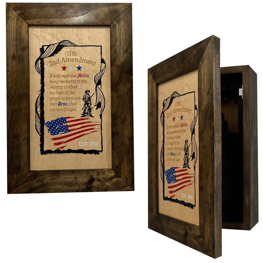 2nd Amendment Gun Safe - Wall Mounted Decorative Secure Gun Cabinet