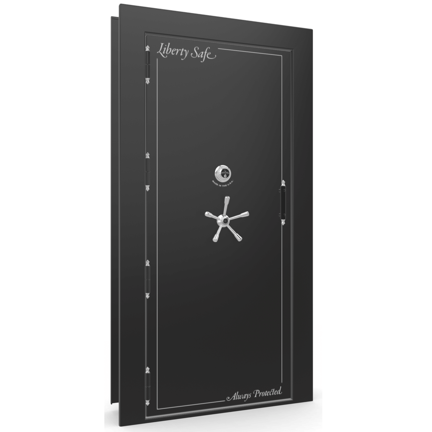 Vault Door Series | Out-Swing | Left  Hinge | Black Gloss | Mechanical Lock - closed