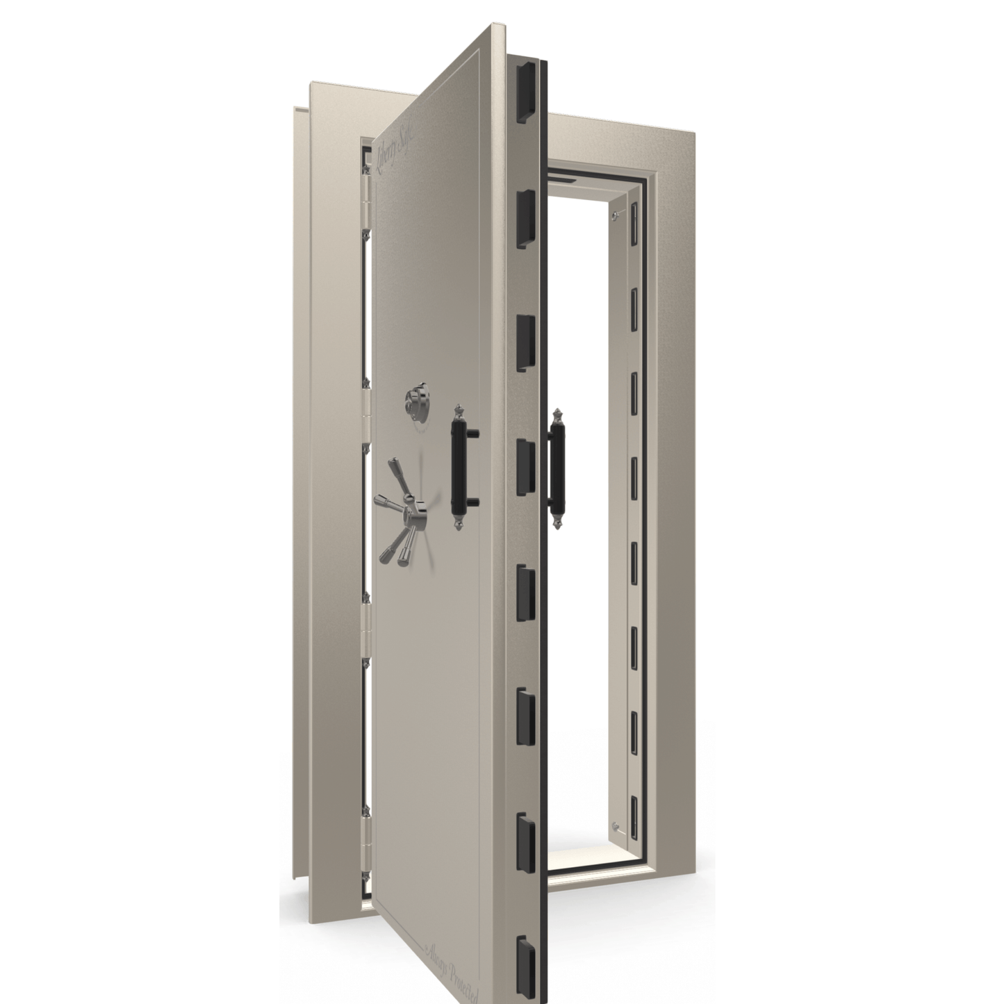 Vault Door Series | Out-Swing | Left  Hinge | Champagne Gloss | Mechanical Lock - open