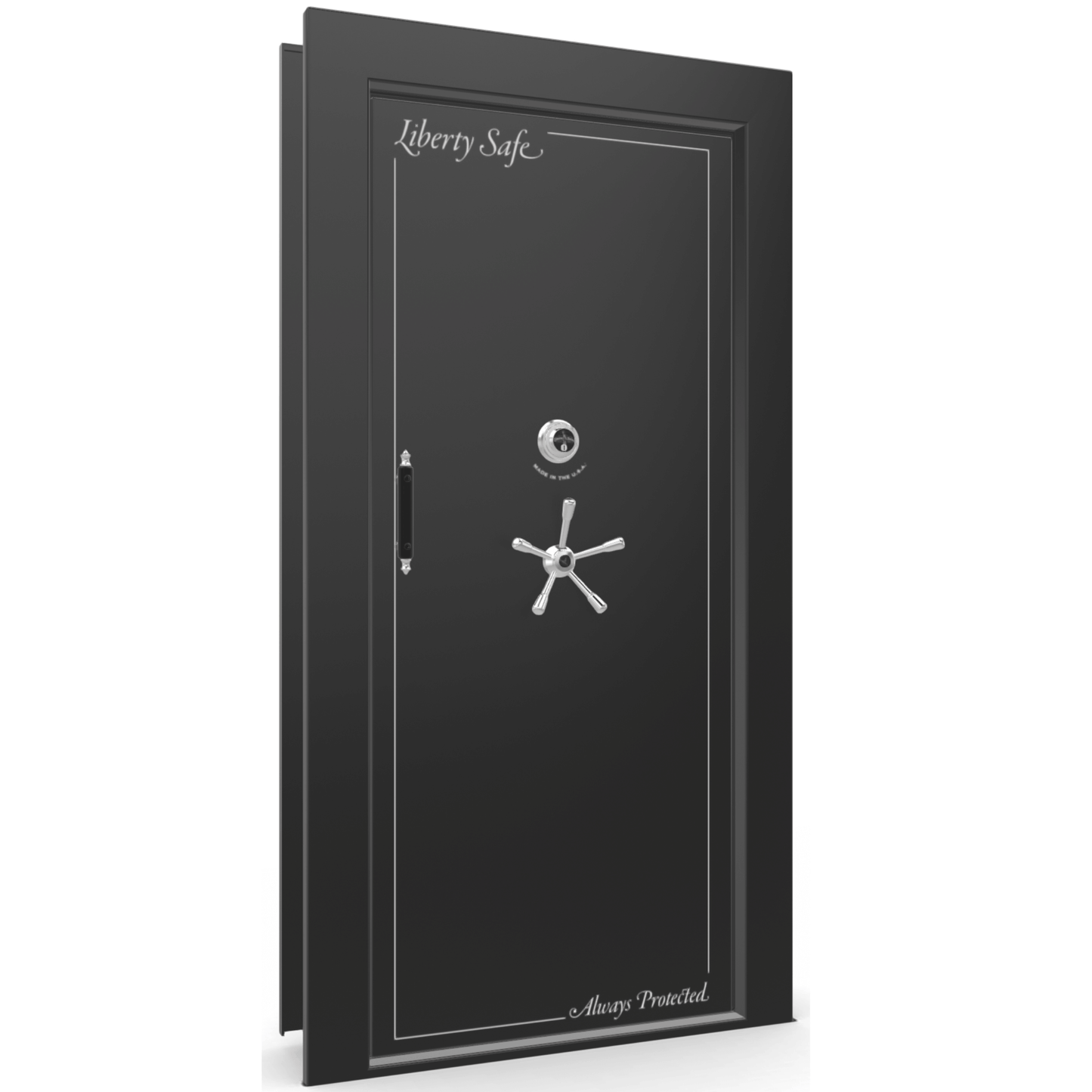 Vault Door Series | In-Swing | Right Hinge | Black Gloss | Mechanical Lock - closed