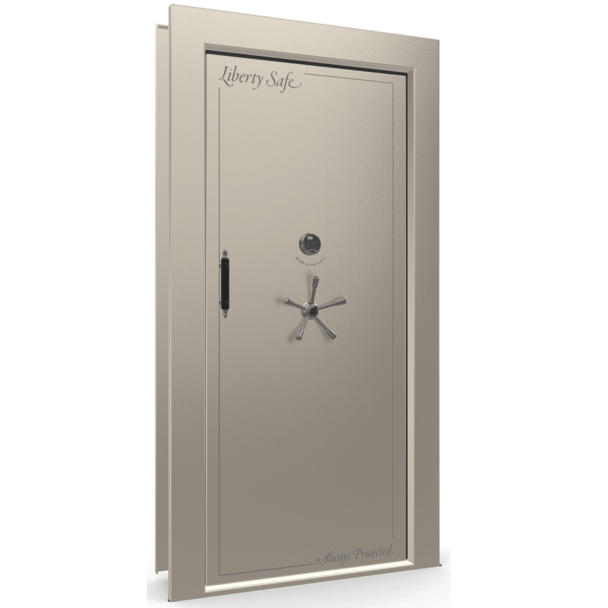 Vault Door Series | In-Swing | Right Hinge | Champagne Gloss | Electronic Lock - closed