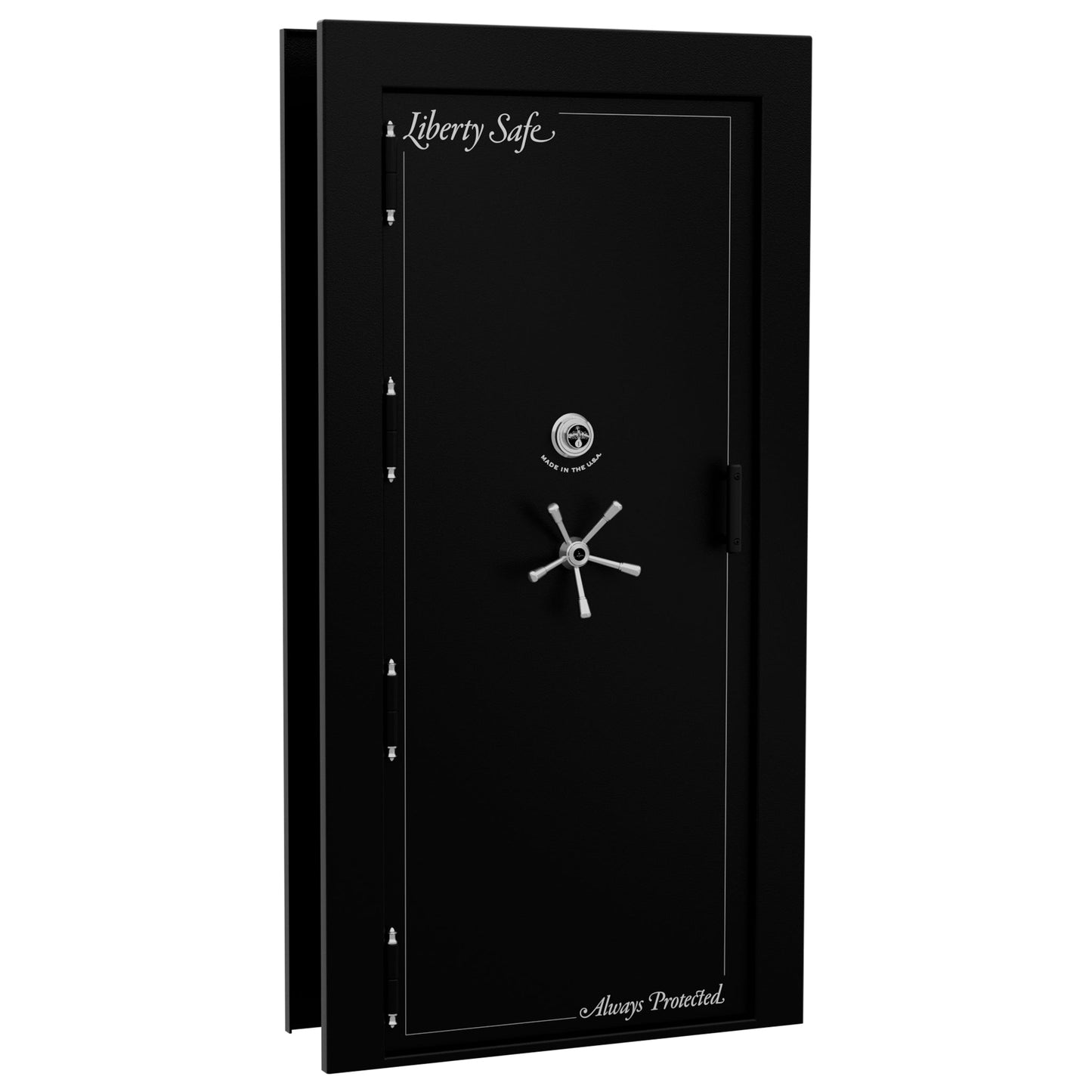 Vault Door Series | Out-Swing | Left  Hinge | Black Textured | Mechanical Lock - closed