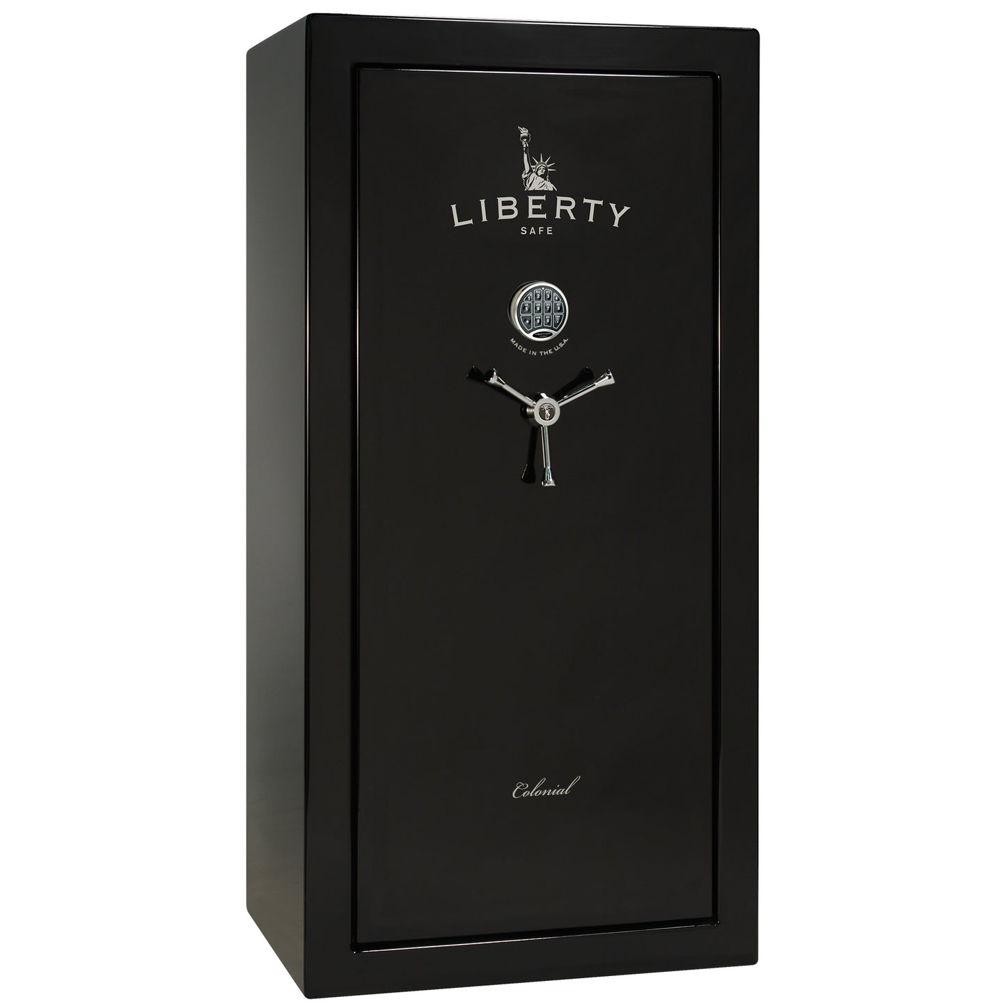 Colonial Series | Level 4 Security | 75 Minute Fire Protection | 23 PRO FLEX | DIMENSIONS: 60.5"(H) X 30"(W) X 22"(D*) | Black Gloss | Electronic Lock - Closed