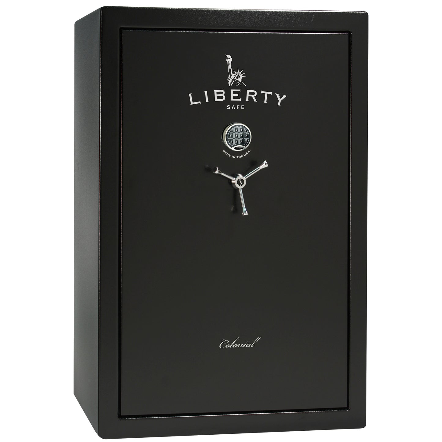 Colonial 35 | Pro Flex Interior | Level 4 Security | 75 Minute Fire Protection | Dimensions: 60.5"(H) x 42"(W) x 22"(D) | Up to 45 Long Guns | Black Textured | Electronic Lock - Closed