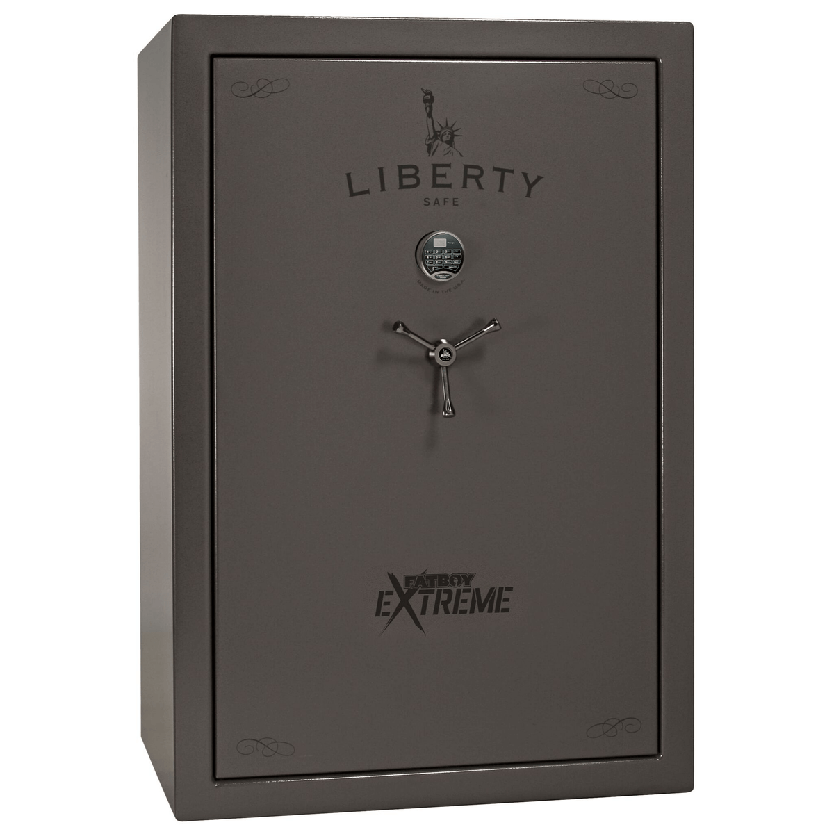 Fatboy Series | 64XT | Level 5 Security | 110 Minute Fire Protection | Dimensions: 60.5&quot;(H) x 42&quot;(W) x 27.5&quot;(D) | Up to 60 Long Guns | Gray Marble | Electronic Lock