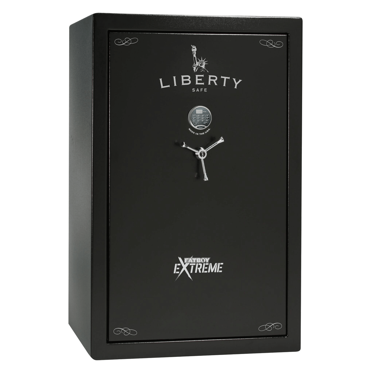 Fatboy Series | 64XT | Level 5 Security | 110 Minute Fire Protection | Dimensions: 60.5&quot;(H) x 42&quot;(W) x 27.5&quot;(D) | Up to 60 Long Guns | Black Textured | Electronic Lock