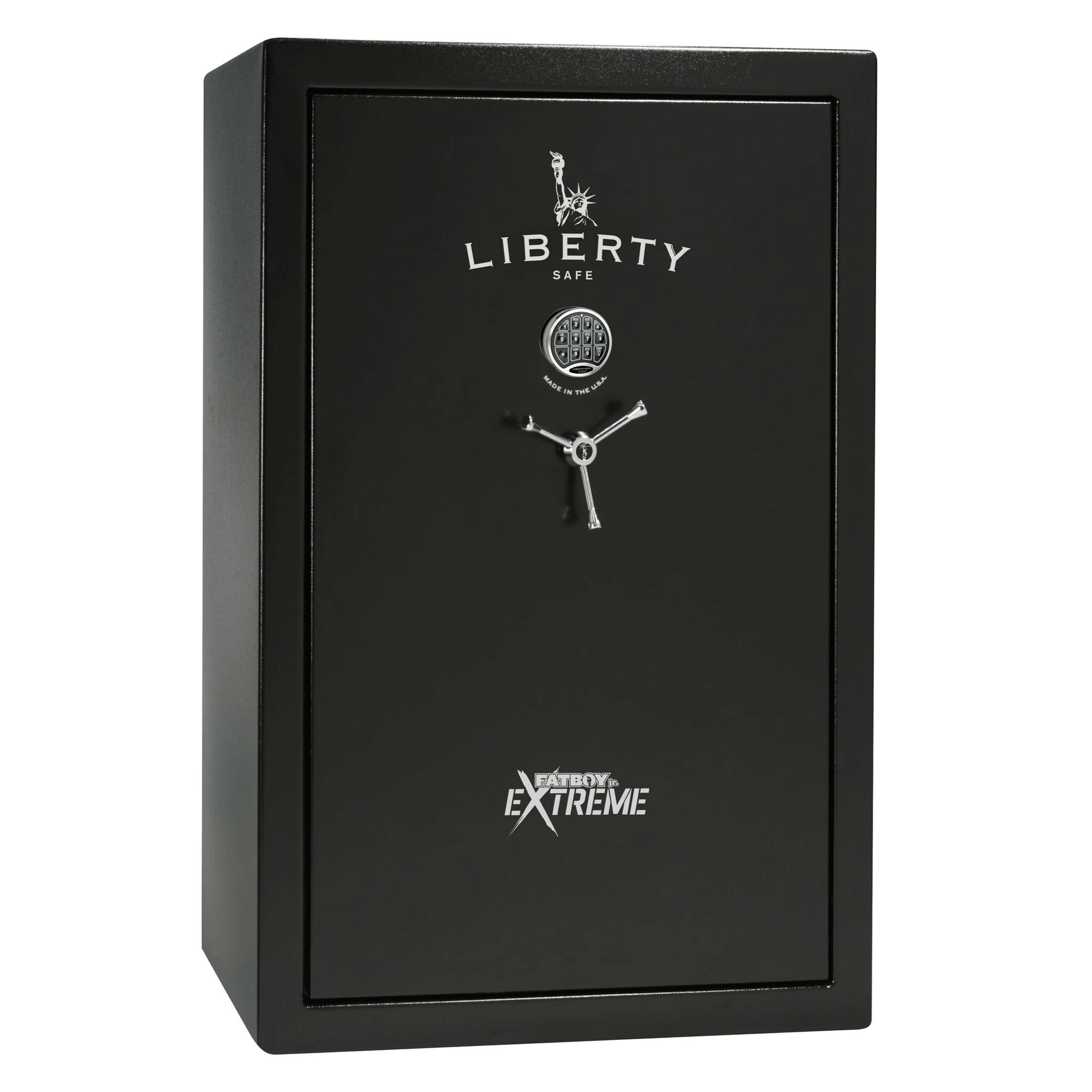 Fatboy Jr. Series | Extreme 6-in-One Flex Interior | Level 4 Security | 75 Minute Fire Protection | Dimensions: 60.5"(H) x 42"(W) x 22"(D) | Up to 45 Long Guns | Black Textured | Electronic Lock - Closed