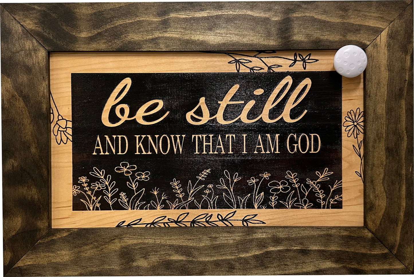 Bible Verse Decorative & Secure Wall-Mounted Gun Cabinet - Be Still and Know That I am God Psalm 46:10 Gun Safe