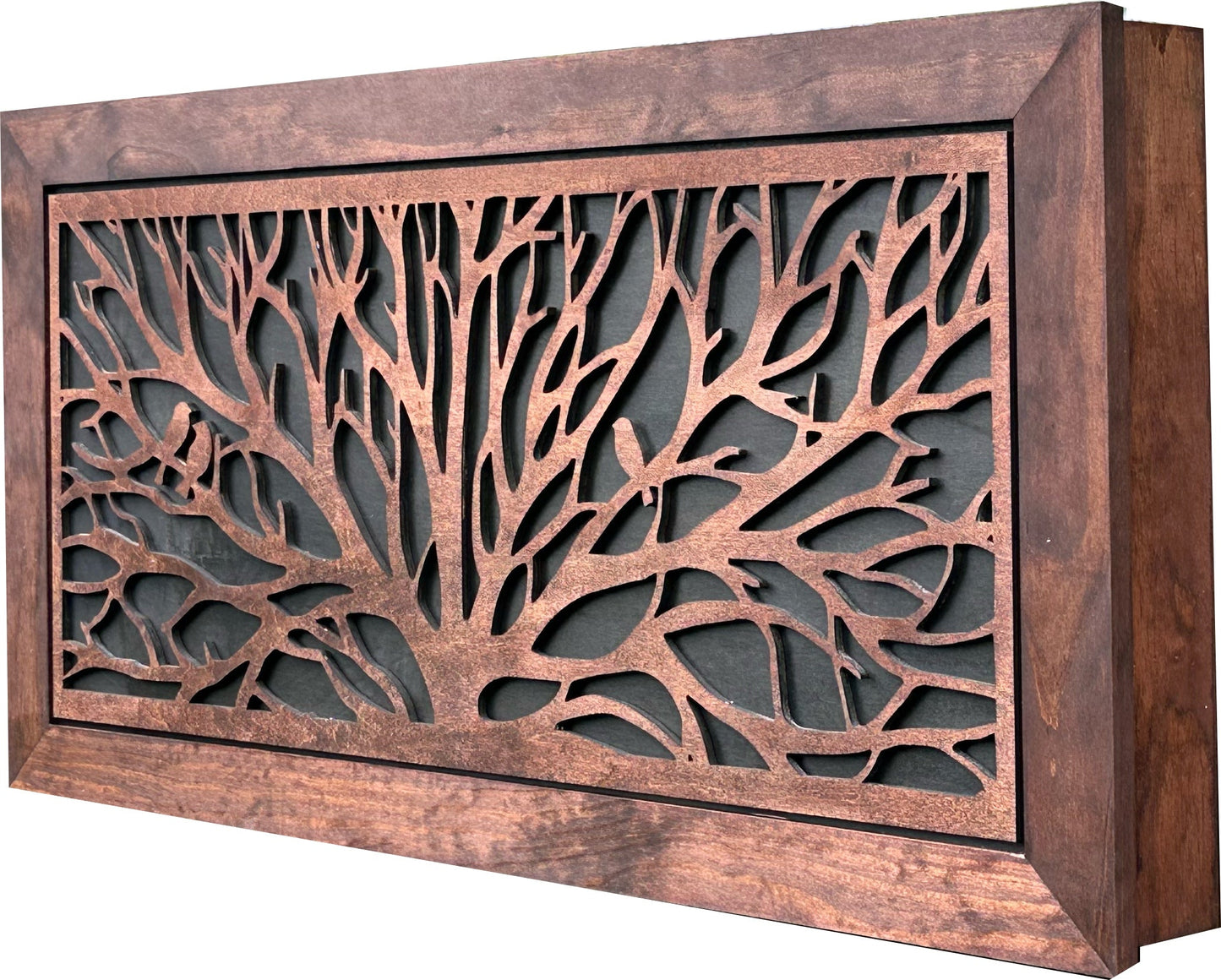 Large Hidden Gun Storage Cabinet Tree of Life Wall Decor - Birds In a Tree Concealed Gun Cabinet