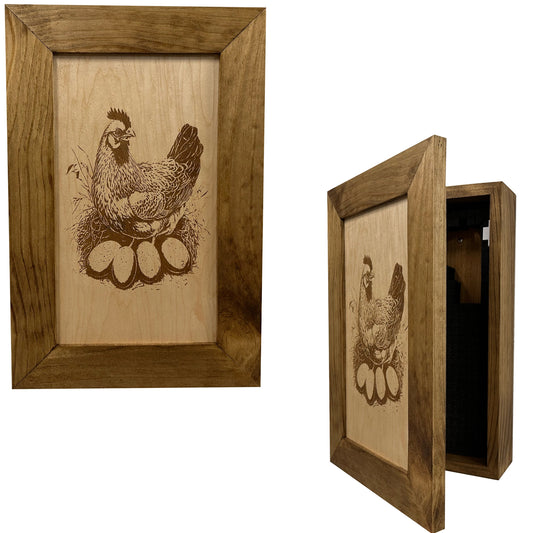 Hidden Gun Safe Chicken and Eggs Farmhouse Scene by Bellewood Designs