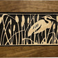 Decorative Gun Safe Heron in Cattails Wall-Mounted Gun Cabinet To Securely Store Your Gun In Plain Sight