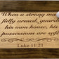 Wood Gun Cabinet Bible Verse Luke 11:21 Wall Decoration - Hidden Gun Safe To Securely Store Your Gun In Plain Sight by Bellewood Designs