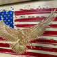 Bald Eagle & American Flag Patriotic Decorative Wall-Mounted Secure Gun Cabinet