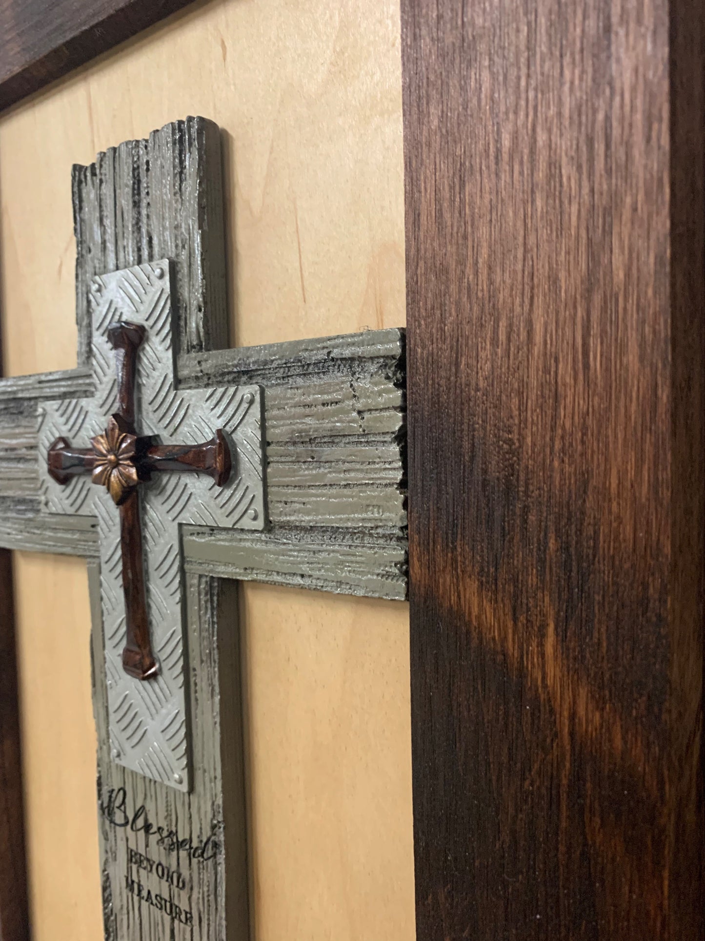 Blessed Beyond Measure Cross Decorative Wall-Mounted Secure Gun Cabinet