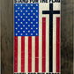 American Flag Hidden Gun Storage Cabinet - Stand For The Flag, Kneel For The Cross Concealed Gun Storage