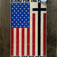 American Flag Hidden Gun Storage Cabinet - Stand For The Flag, Kneel For The Cross Concealed Gun Storage