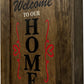 Wooden Secure Gun Safe Welcome to our Home Wall Decor (Jacobean)