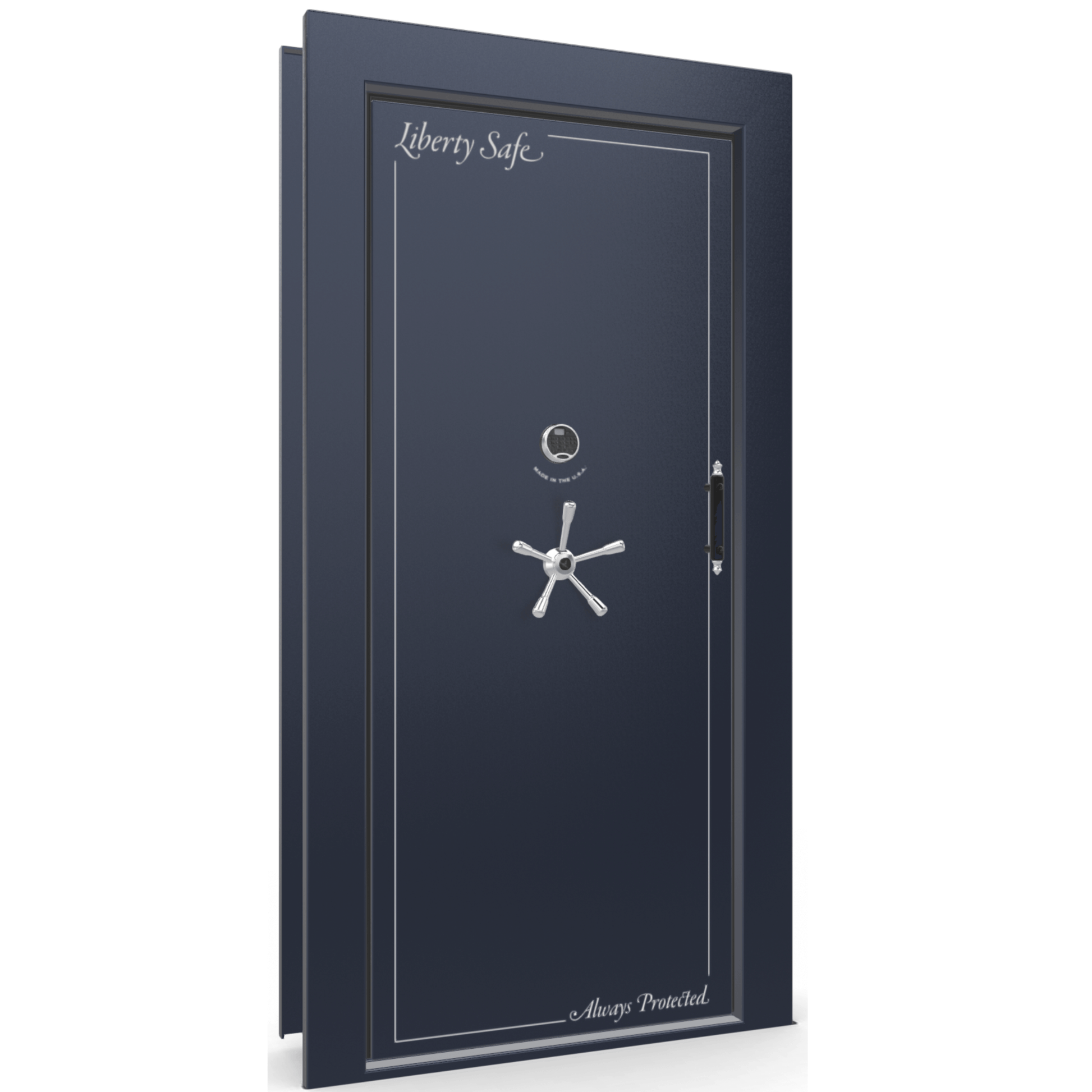 Vault Door Series | Out-Swing | Left Hinge | Blue Gloss | Mechanical Lock